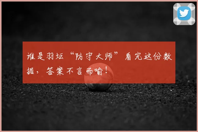 谁是羽坛“防守大师”看完这份数据，答案不言而喻！